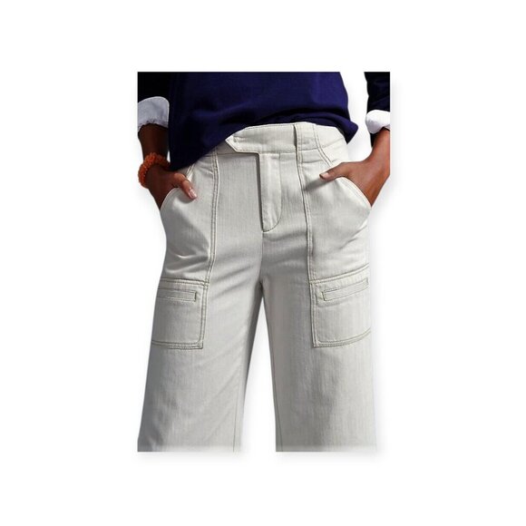 Anthropologie Porter Khaki Cropped Pants 8 - Picture 3 of 16